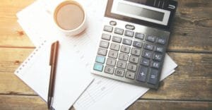 Office supplies on table